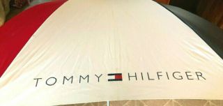 Tommy Hilfiger Rare 5 Foot Beach / Outdoor Picnic Umbrella Red/white/blue