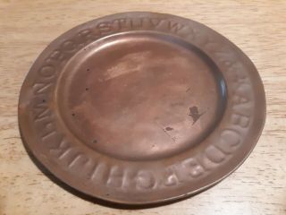 Vintage 6 1/4  Copper Childs Plate With Abc 