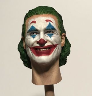 1:6 Scale Custom Painted Smiling Joker Head Sculpt Juaquin Phoenix Ooak