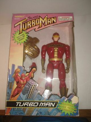 Talking Turbo Man  Jingle All The Way 13.  5 " 1996 Tiger Electronic
