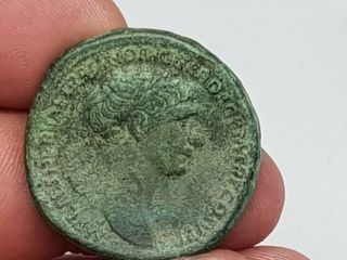 Stunning Rare Ancient Roman Bronze Sestertius Of Trajan 20,  5 Gr 31 Mm