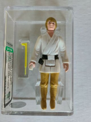Star Wars Kenner 1977 Luke Skywalker Farmboy Brown Hair No Coo Afa 80 Nm