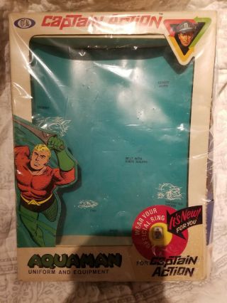 Vintage 1966 Ideal Captain Action Aquaman Empty Ring Box No Uniform/accessories