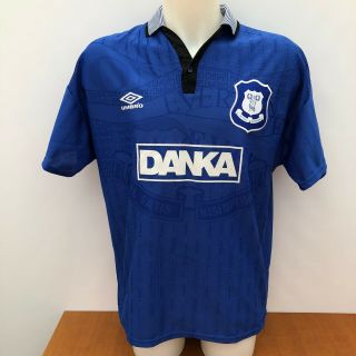 Everton Vintage 1995 - 97 Umbro Home Football Shirt Size Large Rare Danka