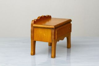 Vintage Antique Dollhouse Furniture Wanner Grand Rapids Wooden Desk / Side Table 3