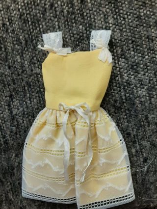 ☆vintage 1963☆ Mattel Barbie Clothing Skipper Flower Girl Yellow Dress 1904