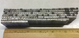 Steel Plate shaded 12 point rare letterpress Font Type Caps numbers Punctuation 3