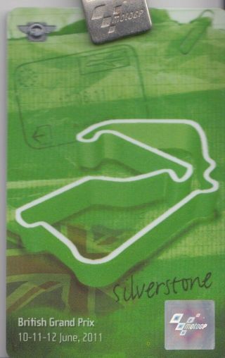Silverstone British Grand Prix Premium Paddock Pass Motogp 2011 Rare - Rossi 2.