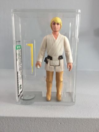 1977 Star Wars Luke Skywalker Afa 85 Nm,  Blonde Hair/lt Pants Archival Case