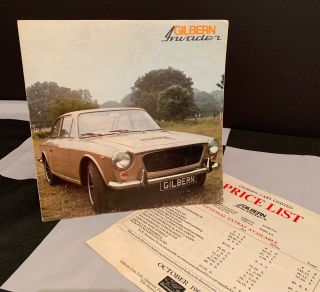 1969 Gilbern Invader Sales Brochure Prospekt English Rare,  Price List