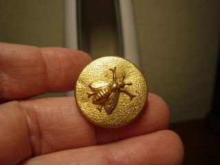 Antique Brass Relief Bee Button