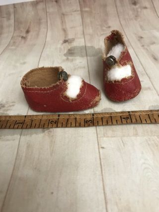 Vintage Doll Shoes 2.  25” Red Snap Closure 3