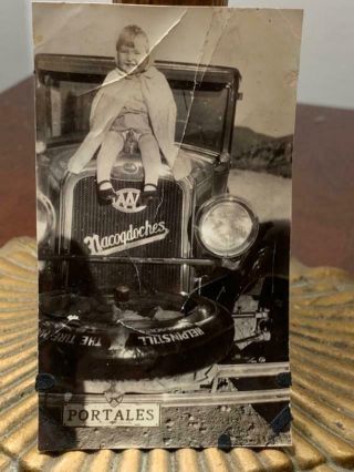 Vintage Antique Snapshot Photo Little Girl Old Car Nacogdoches Texas Portales