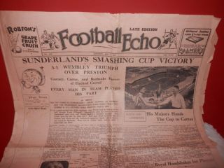 Rare 1937 Fa Cup Final Sunderland V Preston Football Echo