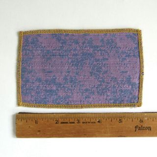 Vtg Dollhouse Purple Blue Rug Artisan Handmade Miniature Upholstery Scrap Carpet