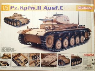 Dragon Rare 1/6 Scale Wwii German Panzer Pz.  Kpfw.  Ii Ausf.  C Tank Model Kit 75045