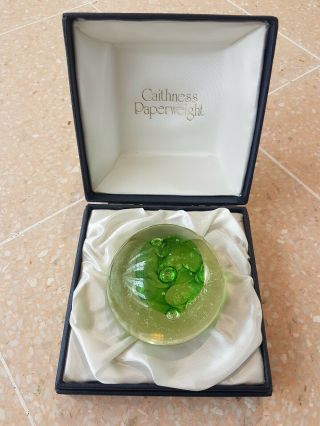 Rare Caithness Limited Edition Vortex Green Paperweight - 386/1000 - 1975 - Boxed