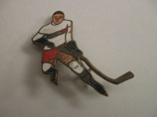 Rare Old Wembley Lions Ice Hockey Club Enamel Figural Brooch Pin Badge