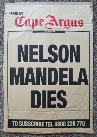 Nelson Mandela Newspaper Headline 2013 South Africa Rare Madiba