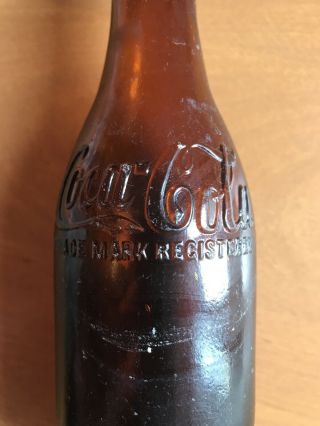 Rare 1903 - 1915 Coca Cola Amber Brown Very Early Bottle Richmond,  Indiana