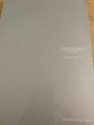 Aston Martin V8 Vantage N400 Special Edition Very Rare Brochure / Fold Out