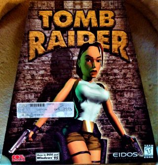 1996 Rare Eidos Tomb Raider Pc - Cd Rom Video Game Complete In Trapizoid Big Box