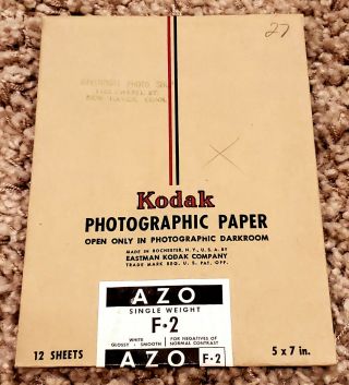 Package Only - Antique Kodak F - 2 5x7 Vintage Photographic