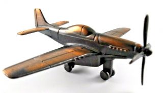 Vintage Antique Die Cast Metal Pencil Sharpener Spitfire Military Plane