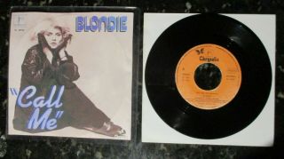 Blondie Rare 1980 Yugoslavia 7 " 45 Sleeve Call Me Sl 0248 Debbie Harry Ex,