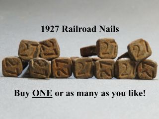 1927 Railroad Steel Dated 27 Antique Date Spike Nail Train Tie Marker L27