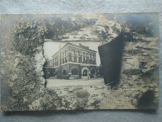 Antique Police Station,  Nashua,  Hampshire Peeling Birch Real Photo Postcard