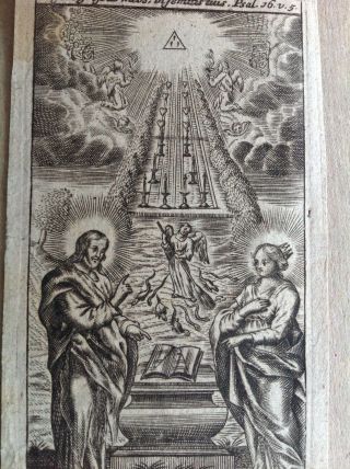 Antique Religious Holy Card 1700 