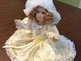Vintage Small Blond Porcelain Doll 5 Inches