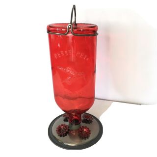 Perky - Pet 8109 - 2 Antique Glass Bottle Hummingbird Feeder - 16 - Ounce Capacity,  Red