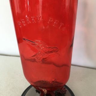 Perky - Pet 8109 - 2 Antique Glass Bottle Hummingbird Feeder - 16 - Ounce Capacity,  Red 2