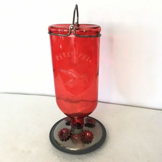 Perky - Pet 8109 - 2 Antique Glass Bottle Hummingbird Feeder - 16 - Ounce Capacity,  Red 3