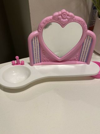 1990 Vintage Barbie Hair Salon Vanity Sink Bathroom Mirror