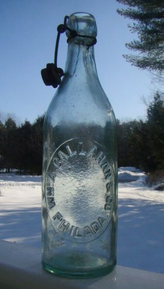 Antique Wm.  A.  Callahan & Co.  - Philada.  Whittled Blob Top Soda Bottle
