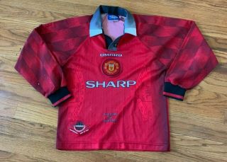 Vintage Rare Manchester United 1996 1998 Home Football Soccer Shirt Jersey Yl