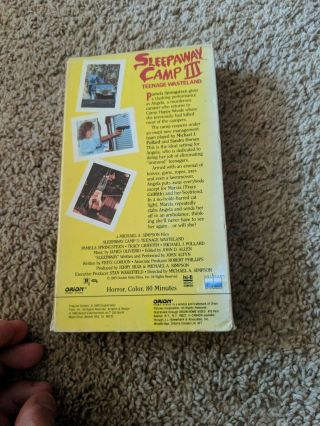 Sleepaway Camp 3 Teenage Wasteland - rare horror VHS gore cult slasher OOP 3