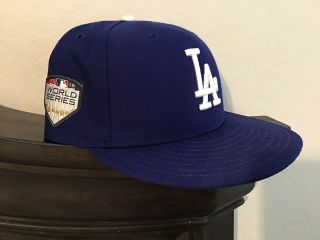 Los Angeles Dodgers 2018 World Series Hat Rare Made In Usa Era Size 7 1/4