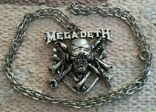 Vintage Megadeth Pendant Necklace 1993 Brockum Poker Rox Thrash Metallica Rare