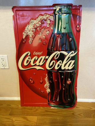 1960’s Coca Cola Big Vacuform Sign,  Cold Version.  Coke Plastic Sign Rare Large