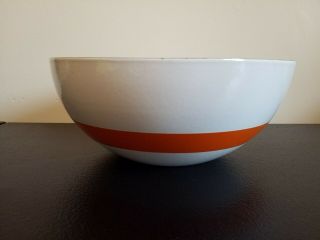 Cathrineholm Of Norway - Rare Orange Ribbon Enamel Bowl 8 3/4 " Mid - Centry Modern
