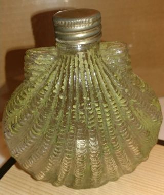 Awesome Rare Antique Glass Candy Container Large Sea Shell Some Paint
