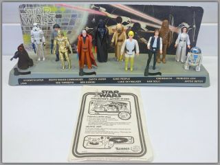 1977 Vintage Star Wars Early Bird Mail Away Display Stand W/ All 12 Figures