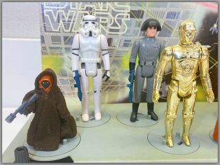 1977 VINTAGE STAR WARS EARLY BIRD MAIL AWAY DISPLAY STAND W/ ALL 12 FIGURES 2