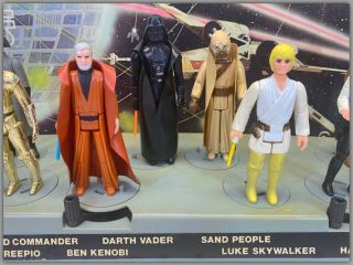 1977 VINTAGE STAR WARS EARLY BIRD MAIL AWAY DISPLAY STAND W/ ALL 12 FIGURES 3