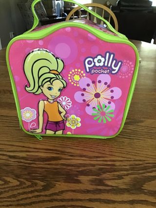 Vintage Polly Pocket Carrying Bag Travel Case Take Along Zipper Closure Pink