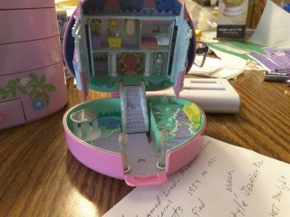 Vintage Polly Pocket Pink Heart Starlight Castle 1992 Bluebird Compact Only